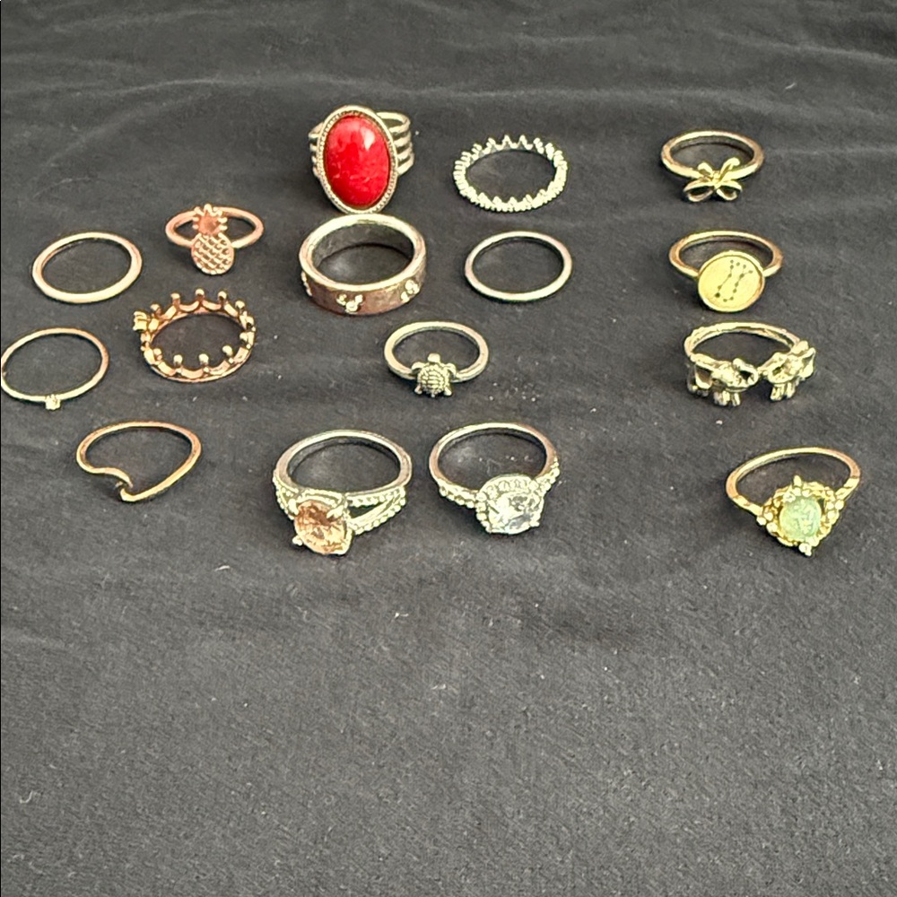 Assorted Women’s Fashion Ring Set, 16 rings